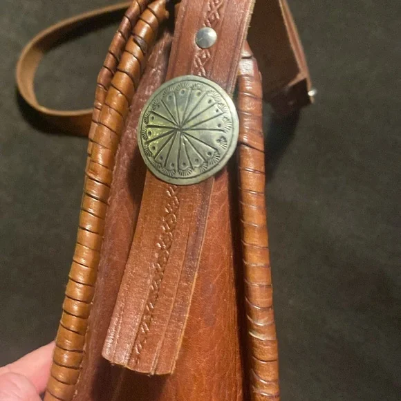 Vintage handmade western style leather handbag - Picture 3 of 6